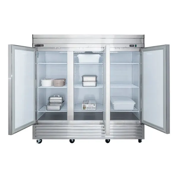 Maxx Cold - MVF-72FDHC V-Series 3 Door Reach-In Freezer. Bottom Mount. in Stainless Steel