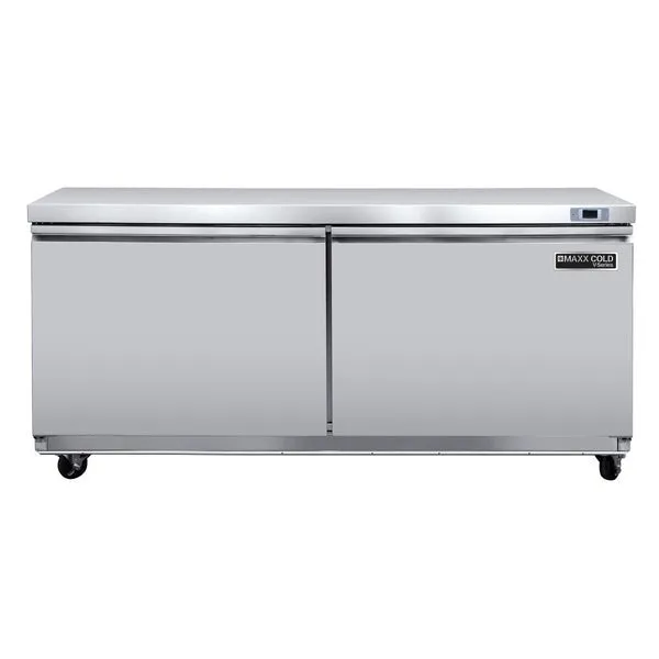 Maxx Cold - MVF60UHC V-Series 2 Door Undercounter Freezer. in Stainless Steel
