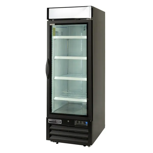 Maxx Cold - MVMR23B V-Series Single Glass Door Merchandiser Refrigerator. in Black