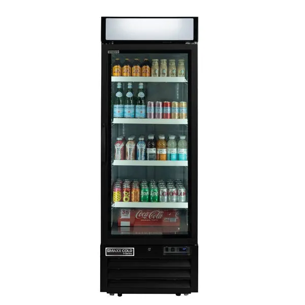 Maxx Cold - MVMR23B V-Series Single Glass Door Merchandiser Refrigerator. in Black