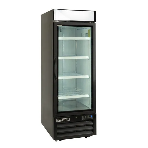 Maxx Cold - MVMR23B V-Series Single Glass Door Merchandiser Refrigerator. in Black