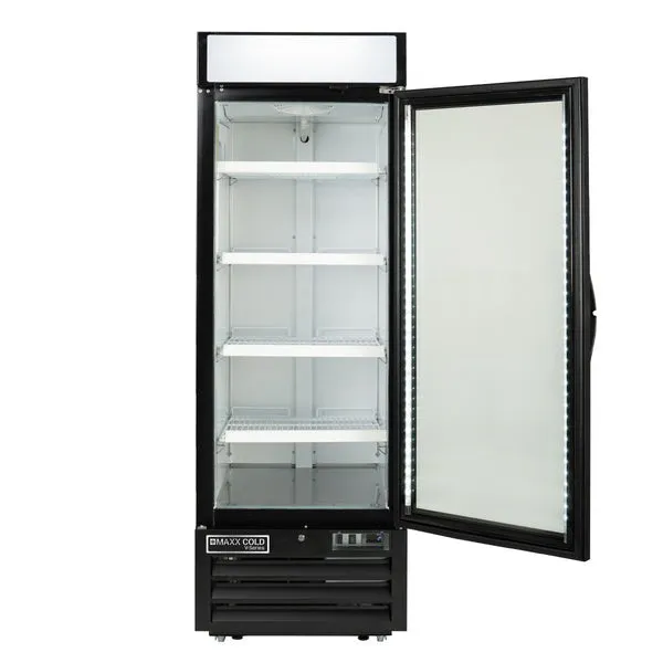 Maxx Cold - MVMR23B V-Series Single Glass Door Merchandiser Refrigerator. in Black