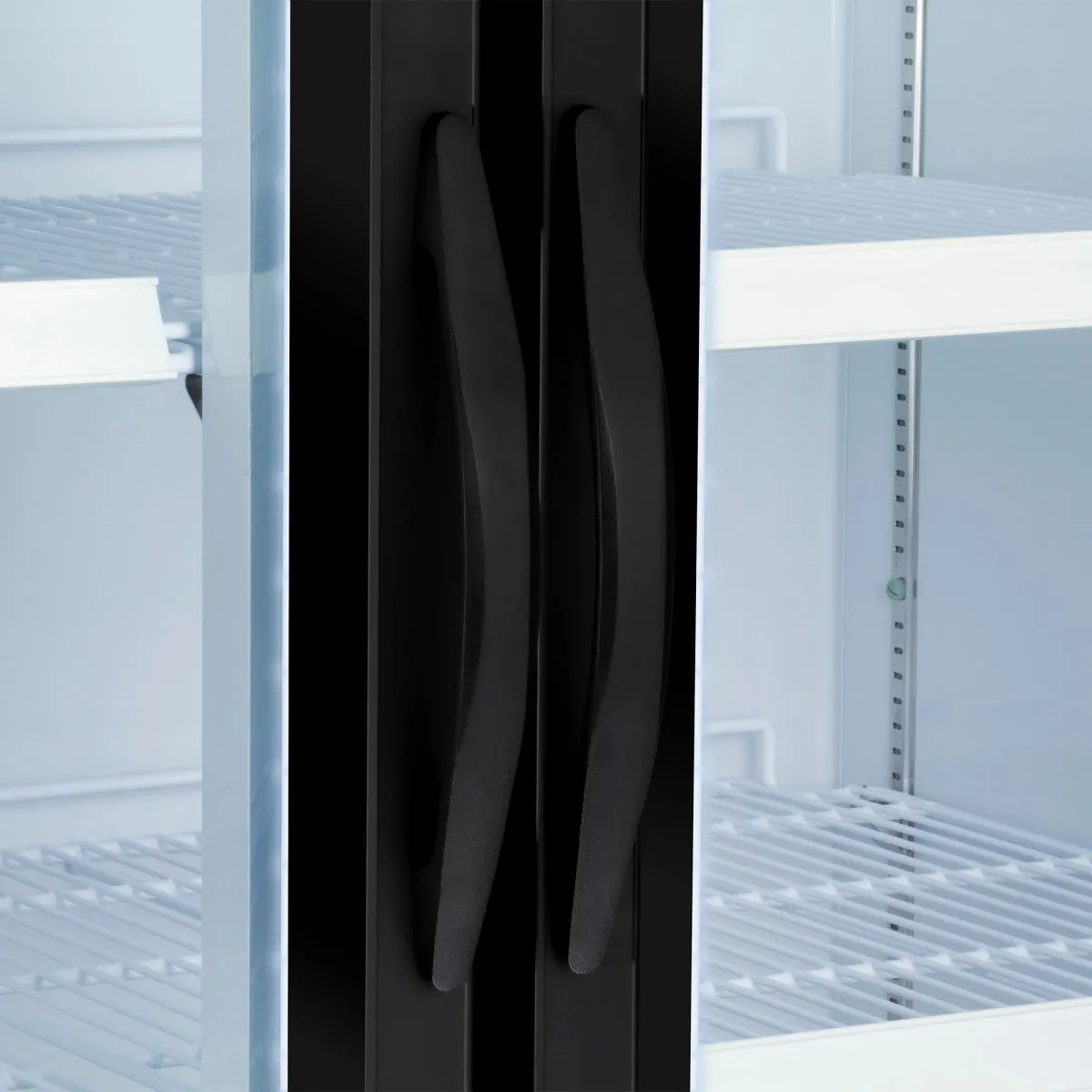 Maxx Cold - MVMR48B V-Series Double Glass Door Merchandiser Refrigerator. in Black