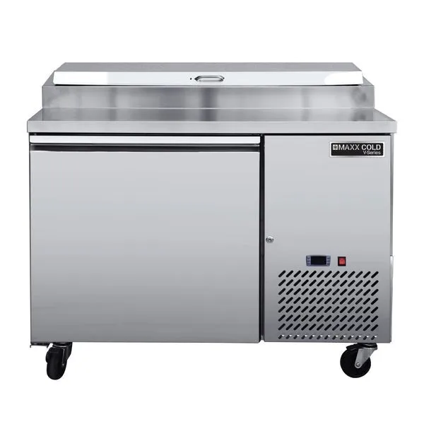 Maxx Cold - MVPP50HC V-Series 1 Door Refrigerated Pizza Prep Table. in Stainless Steel