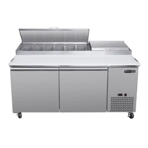Maxx Cold - MVPP70HC V-Series 2 Door Refrigerated Pizza Prep Table. in Stainless Steel