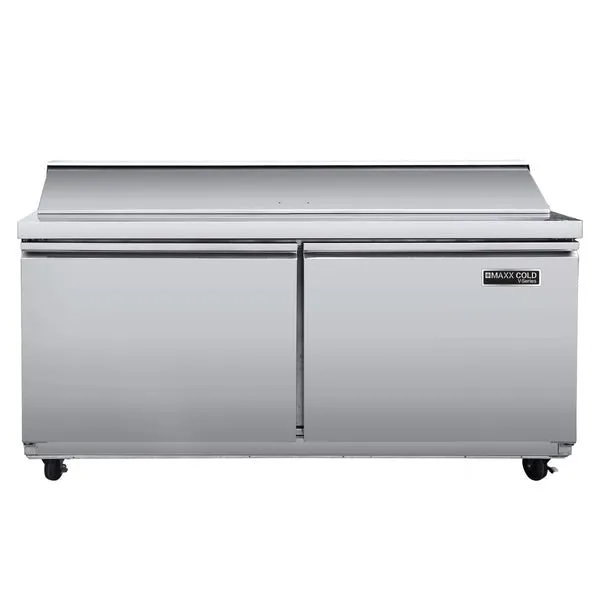 Maxx Cold - MVR60SHC V-Series 2 Door Refrigerated Sandwich and Salad Prep Station. in Stainless Steel