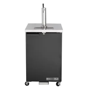 Maxx Cold - MXBD24-1BHC Single Tower Beer Dispenser. 23.3W. 7.2 cu. ft.. 1 Barrel/Keg (204L)Storage Capacity. in Black with Stainless Steel Top