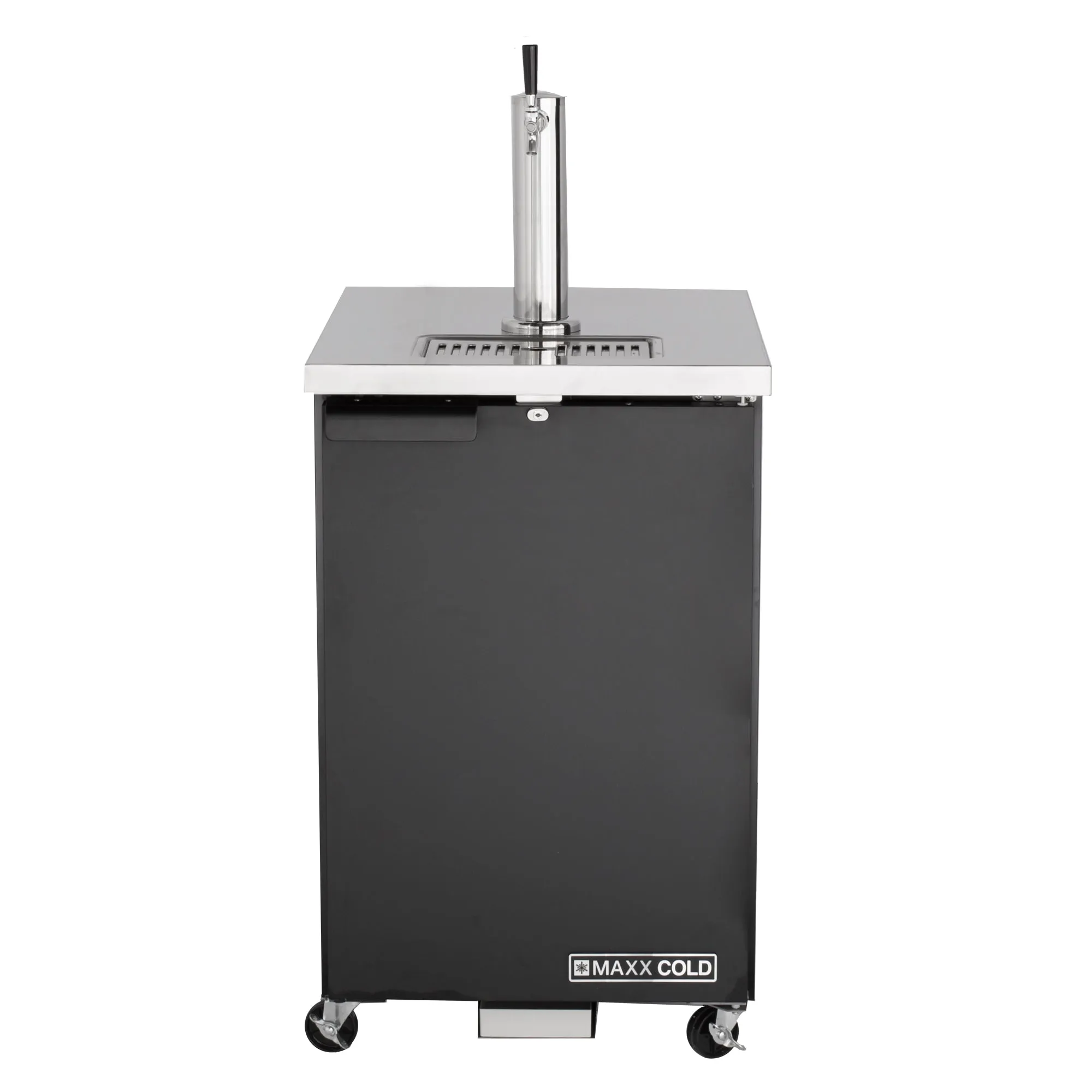Maxx Cold - MXBD24-1BHC Single Tower Beer Dispenser. 23.3W. 7.2 cu. ft.. 1 Barrel/Keg (204L)Storage Capacity. in Black with Stainless Steel Top
