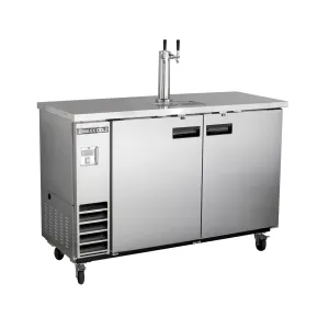 Maxx Cold - MXBD48-1SHC Single Tower. 2 Tap Beer Dispenser. 47.5W. 10.5 cu. ft.. 2 Barrels/Kegs (297L) Storage Capacity. in Stainless Steel