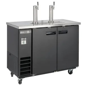 Maxx Cold - MXBD48-2BHC Dual Tower Beer Dispenser. 47.5W. 10.5 cu. ft.. 2 Barrels/Kegs (297L) Storage Capacity. in Black with Stainless Steel Top