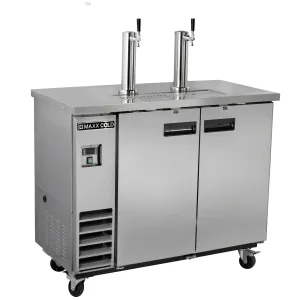 Maxx Cold - MXBD48-2SHCDual Tower Beer Dispenser. 47.5W. 10.5 cu. ft.. 2 Barrels/Kegs (297L) Storage Capacity. inStainless Steel
