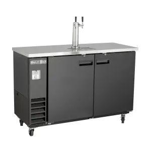 Maxx Cold - MXBD60-1BHC Single Tower. 2 Tap Beer Dispenser. 61W. 14.2 cu. ft.. 2 Barrels/Kegs (402L)Storage Capacity. in Black with Stainless Steel Top