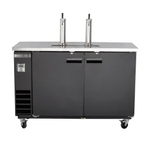 Maxx Cold - MXBD60-2BHC Dual Tower Beer Dispenser. 61W. 14.2 cu. ft.. 2 Barrels/Kegs (402L) Storage Capacity. in Black with Stainless Steel Top
