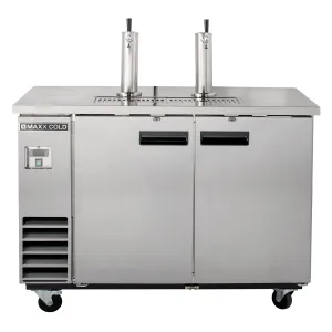 Maxx Cold - MXBD60-2SHCDual Tower. 2 Tap Beer Dispenser. 61W. 14.2 cu. ft.. 2 Barrels/Kegs (402L) Storage Capacity.inStainless Steel