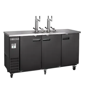Maxx Cold - MXBD72-2BHC Dual Tower. 2 Tap Beer Dispenser. 73W. 17.3 cu. ft.. 3 Barrels/Kegs (490L) Storage Capacity. in Black with Stainless Steel Top