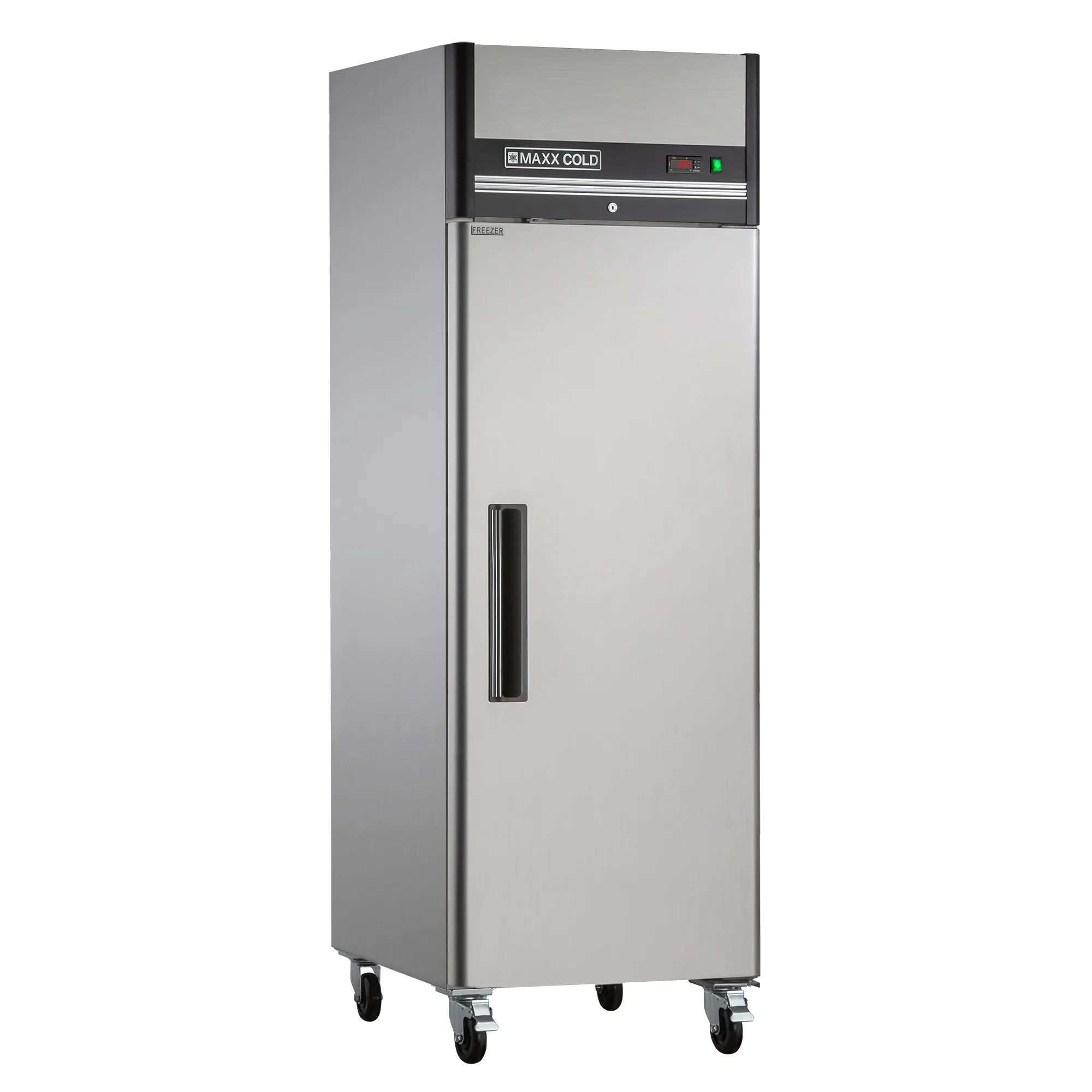 Maxx Cold - MXCF-23FDHCSingle Door Reach-in Freezer. Top Mount. 26.8W. 23 cu. ft. Storage Capacity. Energy Star Rated. in Stainless Steel