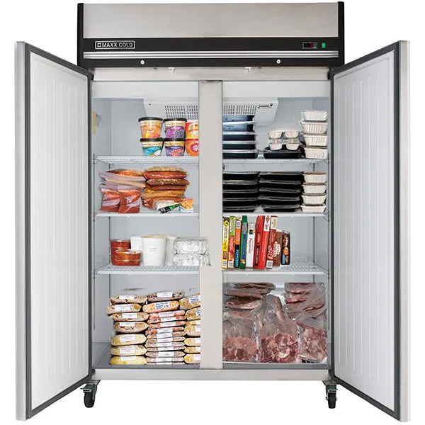 Maxx Cold - MXCF-49FDHC Double Door Reach-In Freezer. Top Mount. 49 cu. ft.. Energy Star. in Stainless Steel