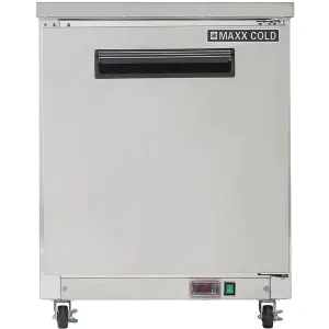 Maxx Cold - MXCF27UHC Single Door Undercounter Freezer. 6.5 cu. ft. Storage Capacity. in Stainless Steel