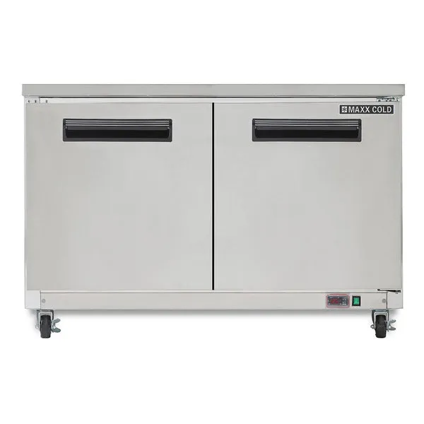 Maxx Cold - MXCF60UHC Double Door Undercounter Freezer. 15.5 cu. ft. Storage Capacity. in Stainless Steel