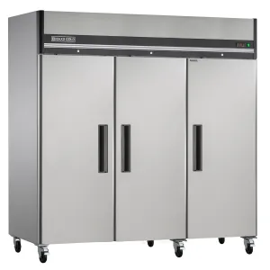 Maxx Cold - MXCR-72FDHC Triple Door Reach-In Refrigerator. Top Mount. 81W. 72 cu. ft. Storage Capacity. in Stainless Steel