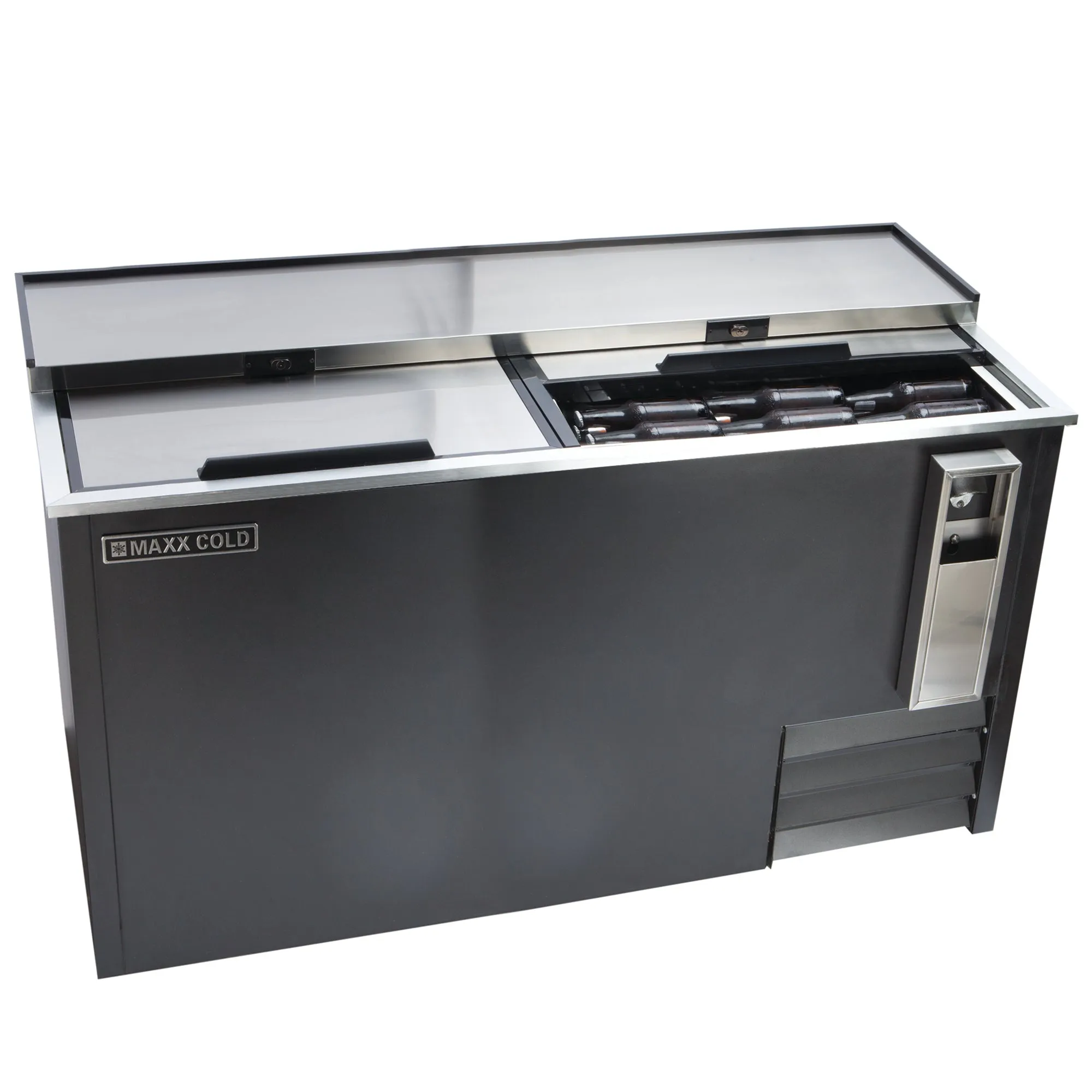 Maxx Cold - MXCR65BHC Horizontal Bottle Cooler. 65W. 17 cu. ft. Storage Capacity. in Black with Stainless Steel Top