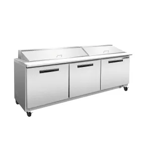 Maxx Cold - MXCR72SHCThree-Door Refrigerated Sandwich and Salad Prep Station. 71.7W. 18 cu. ft. Storage Capacity. Equipped with (18) 4 Deep Pans and Cutting Board. in Stainless Steel