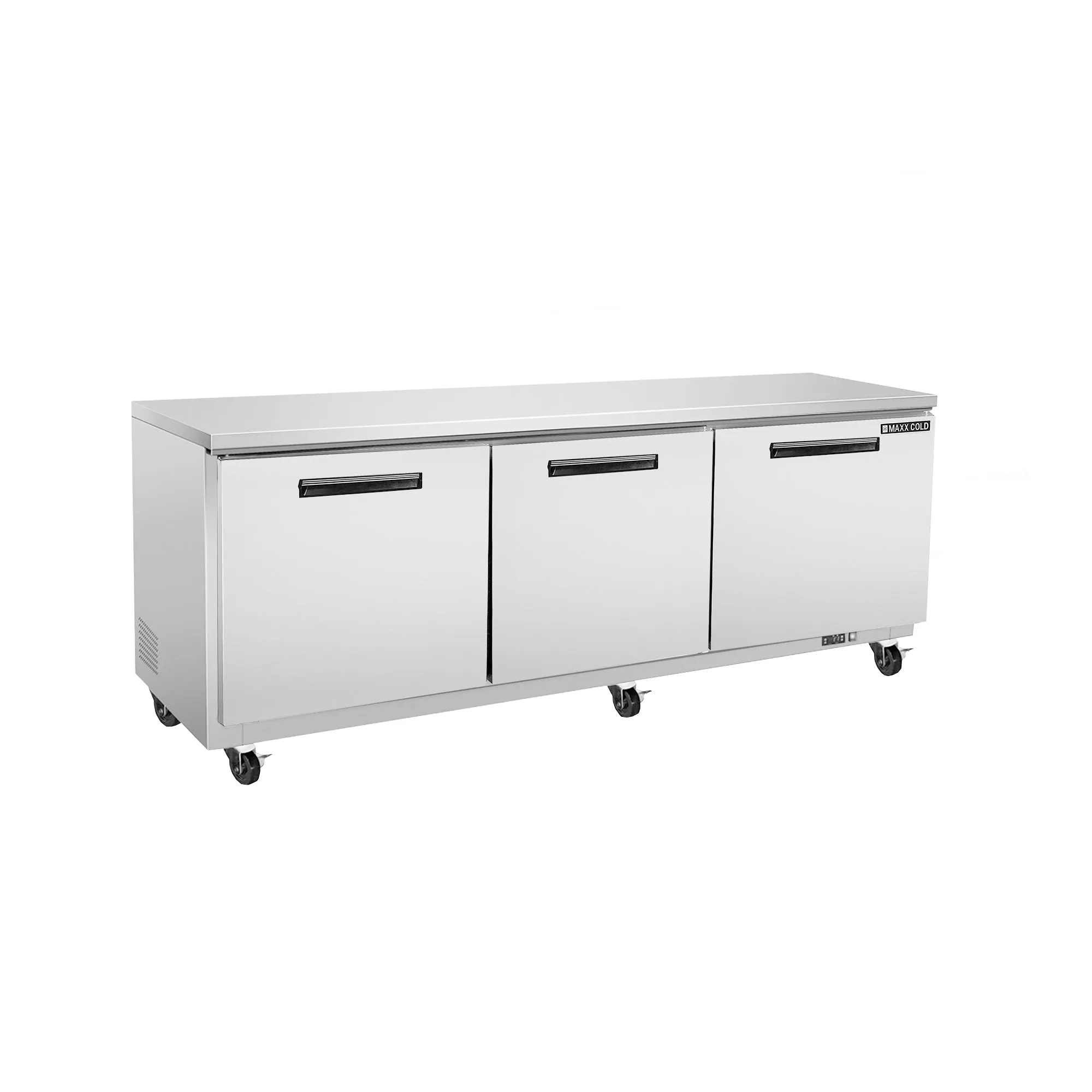 Maxx Cold - MXCR72UHCTriple Door Undercounter Refrigerator. 72W. 18 cu. ft. Storage Capacity. in Stainless Steel