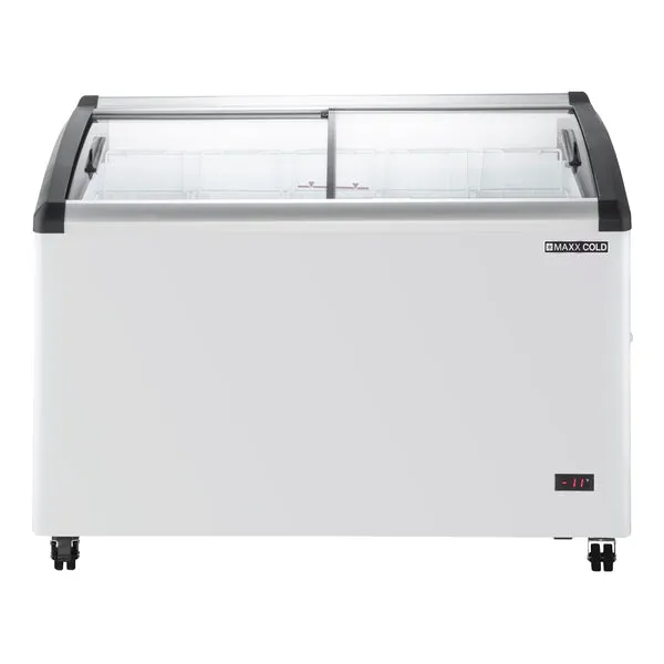 Maxx Cold - MXF48CHC-5 Curved Glass Top Chest Freezer Display. 8.62 cu. ft. Storage Capacity. in White