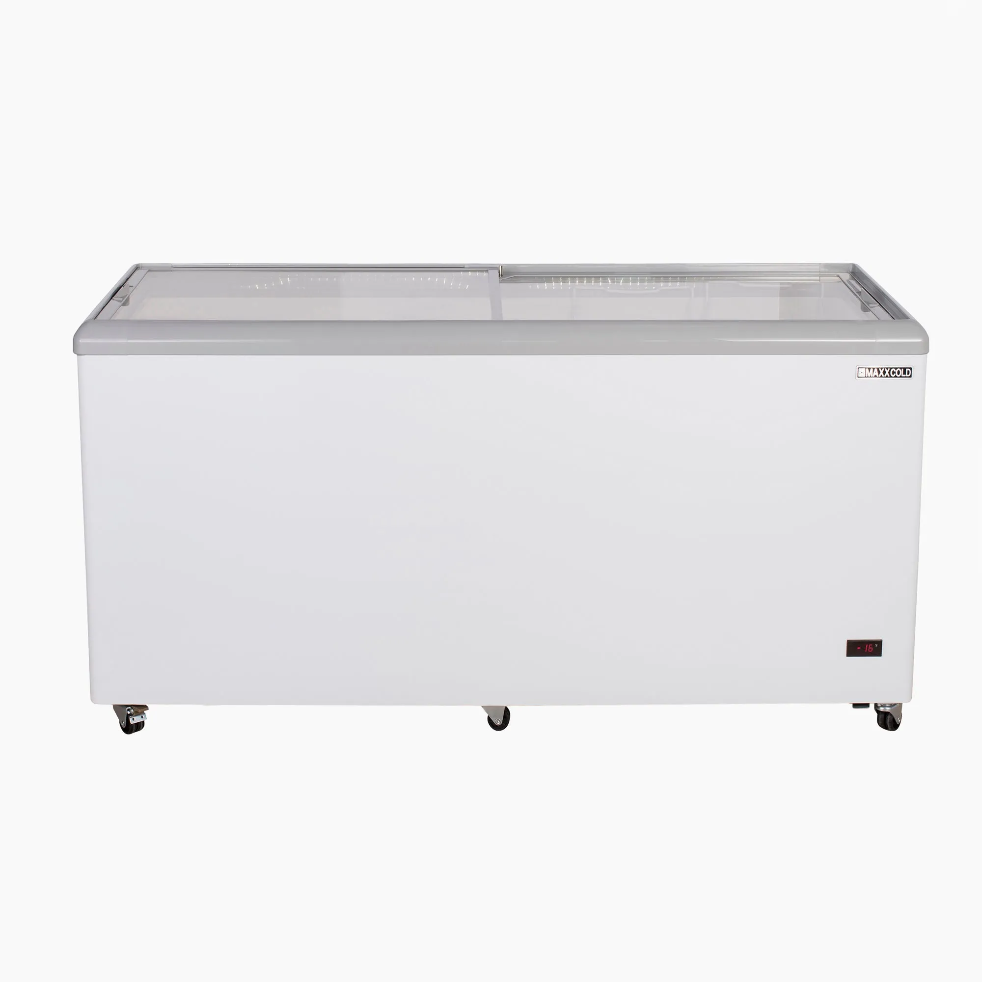 Maxx Cold - MXF52F Sliding Glass Top Mobile Ice Cream Display Freezer. 52W. 11 cu. ft. Storage Capacity.  Equipped with (4) Wire Baskets. in White