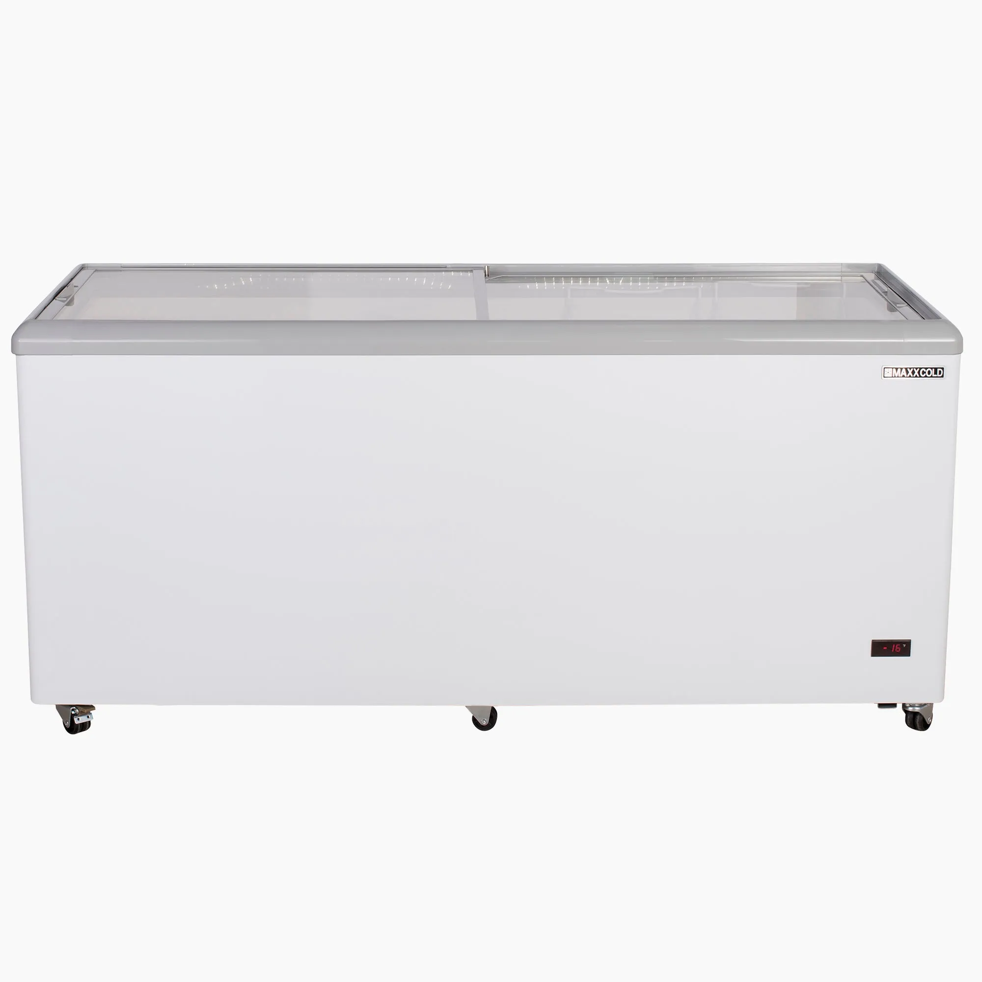 Maxx Cold - MXF71F Sliding Glass Top Mobile Ice Cream Display Freezer. 71W. 16 cu. ft. (453L) Storage Capacity. Equipped with 5 Baskets. in White