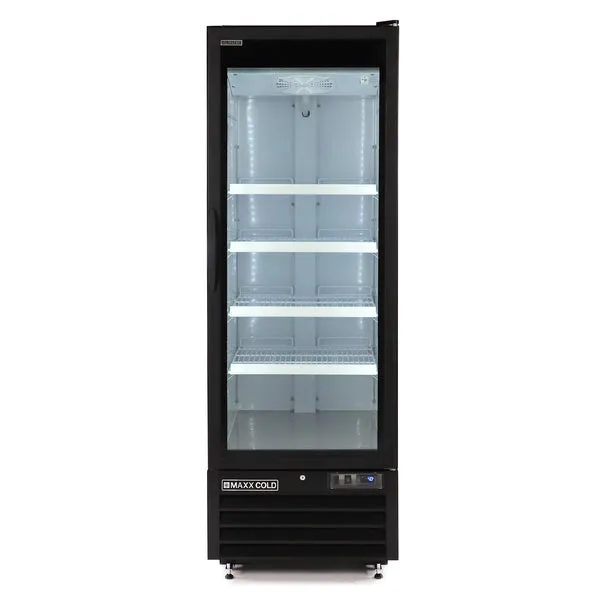 Maxx Cold - MXGDM-30RBHC Single Glass Door Merchandiser Refrigerator. Large Storage Capacity. 30 cu. ft.. in Black