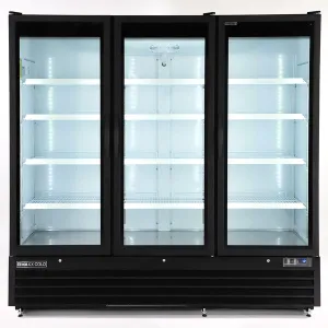 Maxx Cold - MXGDM-73FBHC Triple Glass Door Merchandiser Freezer. Large Storage Capacity. 73 cu. ft.. in Black