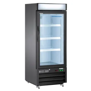Maxx Cold - MXM1-12FBHC Single Glass Door Merchandiser Freezer. Free Standing. 25W. 12 cu. ft. Storage Capacity. in Black