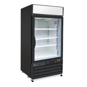 Maxx Cold - MXM1-12RBHC Single Glass Door Merchandiser Refrigerator. in Black