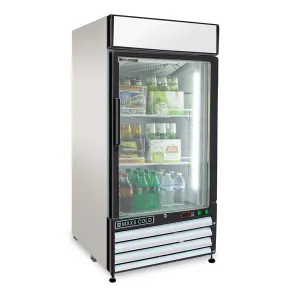 Maxx Cold - MXM1-12RHC Single Glass Door Merchandiser Refrigerator. in White
