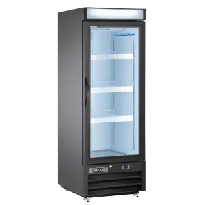 Maxx Cold - MXM1-16RBHC Single Glass Door Merchandiser Refrigerator. Free Standing. 25W. 16 cu. ft. Storage Capacity. in Black