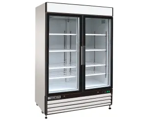 Maxx Cold - MXM2-48FHC Double Glass Door Merchandiser Freezer. Swing Door. 48 cu. ft.. Storage Capacity. in White