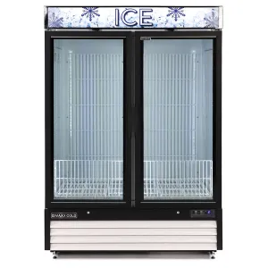 Maxx Cold - MXM2-48FHC-ICE Double Glass Door Ice Merchandiser Freezer. 48 cu. ft. Storage Capacity. in White