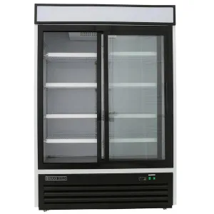Maxx Cold - MXM2-48RSHC Double Glass Door Merchandiser Refrigerator. Sliding Door. 48 cu. ft.. in White