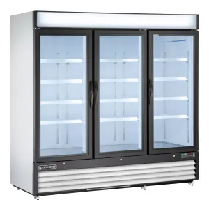 Maxx Cold - MXM3-72FHCTriple Glass Door Merchandiser Freezer. Free Standing. 81W. 72 cu. ft. Storage Capacity. in White