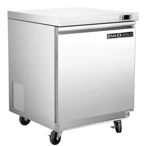 Maxx Cold - MXSF29UHC Single Door Undercounter Freezer. 27.5W. 6.7 cu. ft. Storage Capacity. in Stainless Steel