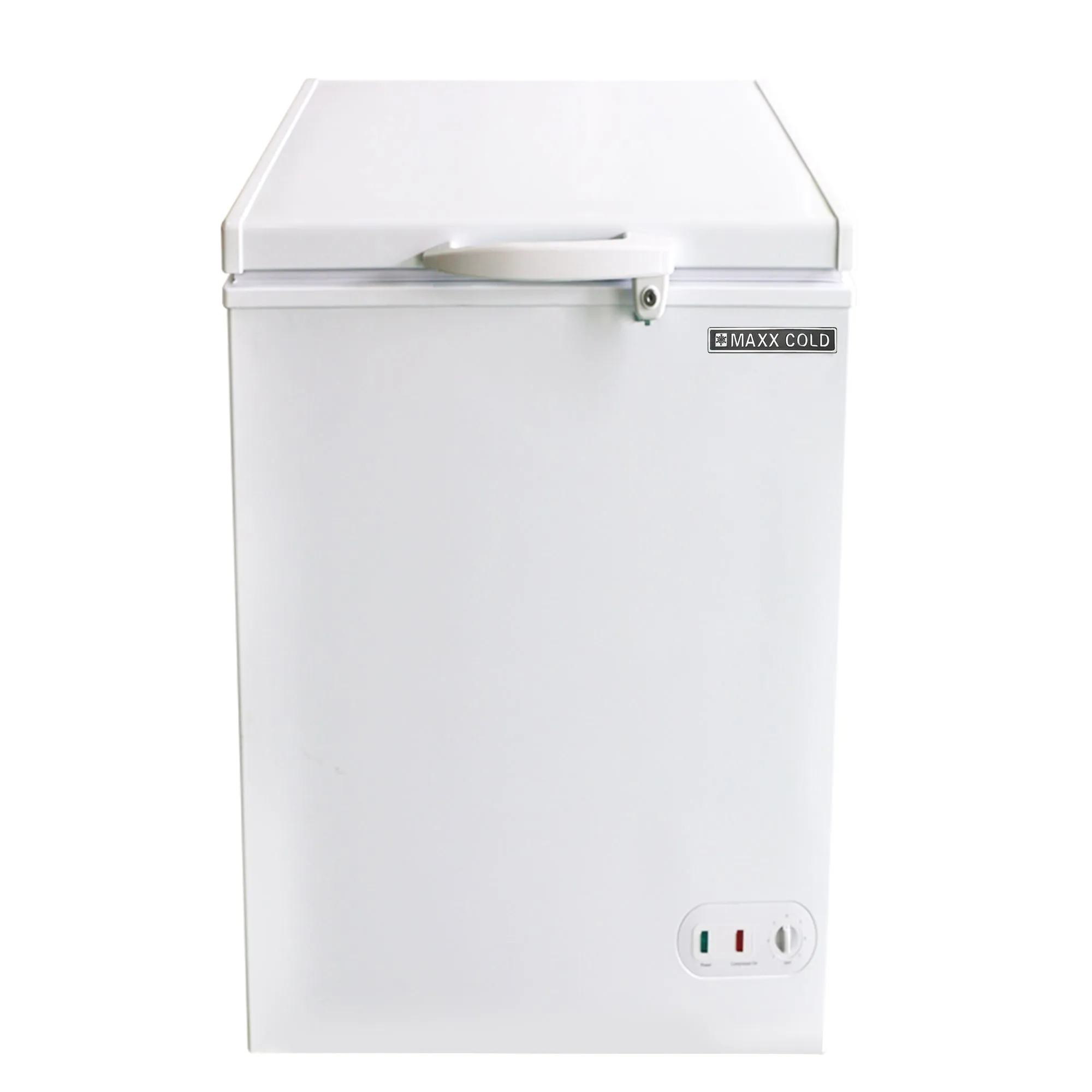 Maxx Cold - MXSH3.4SHC Compact Chest Freezer with Solid Top. 22.8W. 3.4 cu. ft. Storage Capacity. Locking Lid. Garage Ready. in White