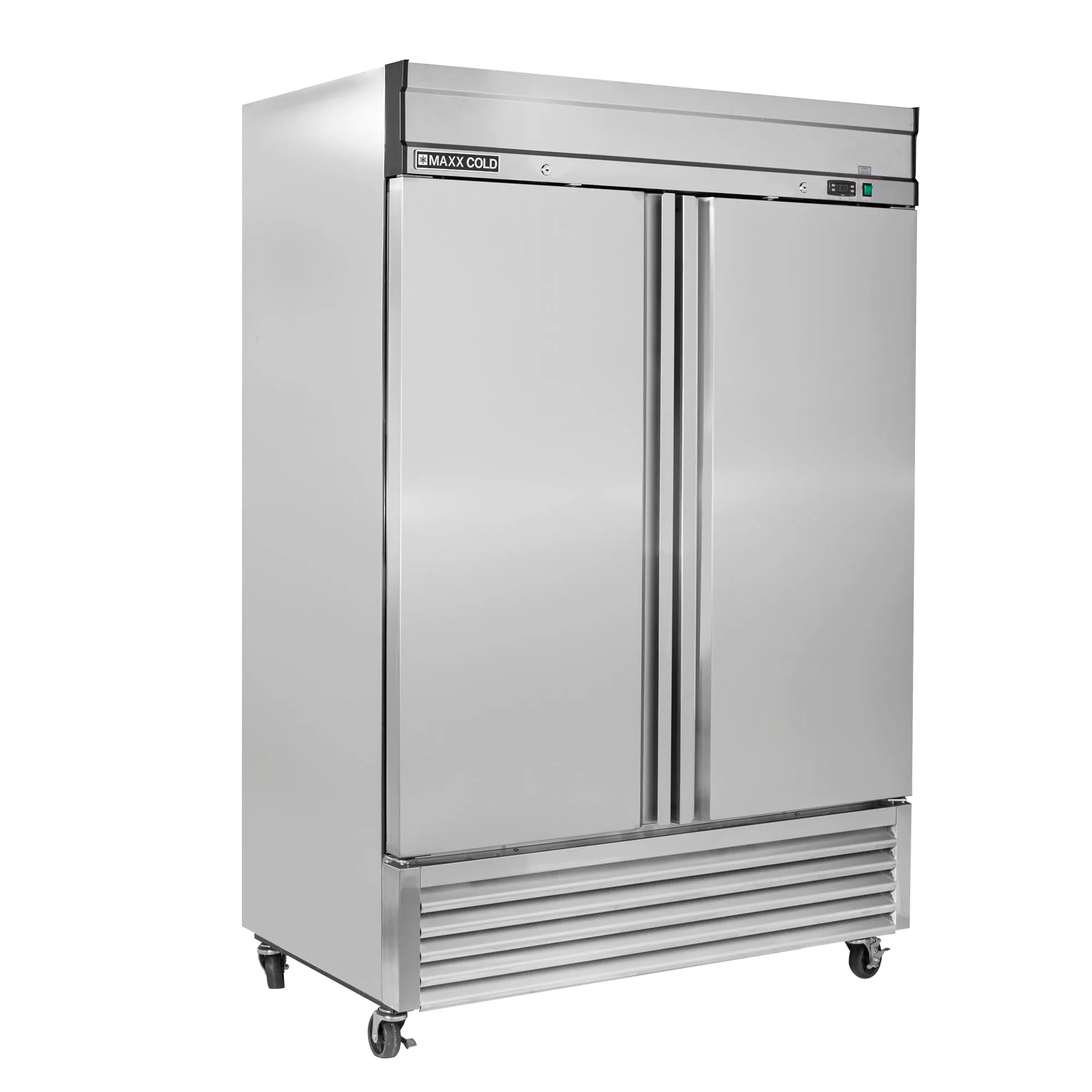 Maxx Cold - MXSR-49FDHC Double Door Reach-In Refrigerator. Bottom Mount. 54W. 49 cu. ft. Storage Capacity. in Stainless Steel