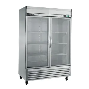 Maxx Cold - MXSR-49GDHC Double Glass Door Reach-In Refrigerator. Bottom Mount. 54W. 49 cu. ft. Storage Capacity. in Stainless Steel
