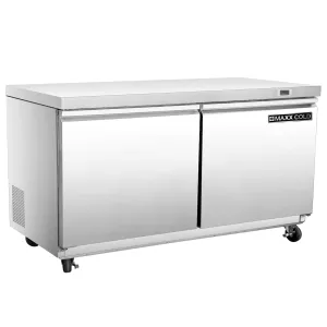 Maxx Cold - MXSR60UHC Double Door Undercounter Refrigerator. 61W. 14.1 cu. ft. Storage Capacity. in Stainless Steel