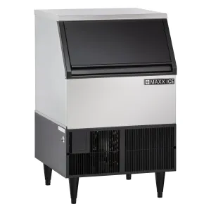 Maxx Ice - MIM250. Maxx Ice Self-Contained Ice Machine. 260 lbs. Full Dice Ice Cubes. with 75 lb Built-in Ice Storage Bin. in Stainless Steel with Black Trim
