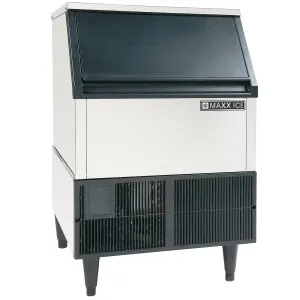 Maxx Ice - MIM265H. Maxx Ice Self-Contained Ice Machine. 265 lbs. Half Dice Ice Cubes. with 75 lb Built-in Ice Storage Bin. in Stainless Steel with Black Trim