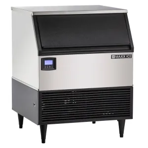 Maxx Ice - MIM320N. Maxx Ice Intelligent Series Self-Contained Ice Machine. 320 lbs. Full Dice Ice Cubes. with 100 lb Built-in Ice Storage Bin. in Stainless Steel with Black Trim