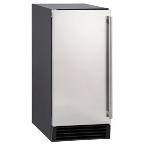 Maxx Ice - MIM50. Maxx Ice Self-Contained Indoor Ice Machine. 15W. 60 lbs. Full Dice Ice Cubes. Energy Star Listed. in Black with Stainless Steel Door