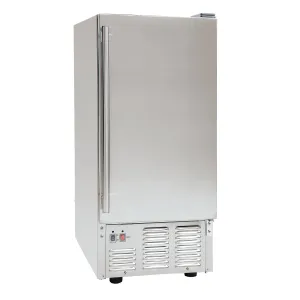 Maxx Ice - MIM50-O. Maxx Ice Self-Contained Outdoor Ice Machine. 15W. 60 lbs. Full Dice Ice Cubes. Energy Star Listed. in Stainless Steel